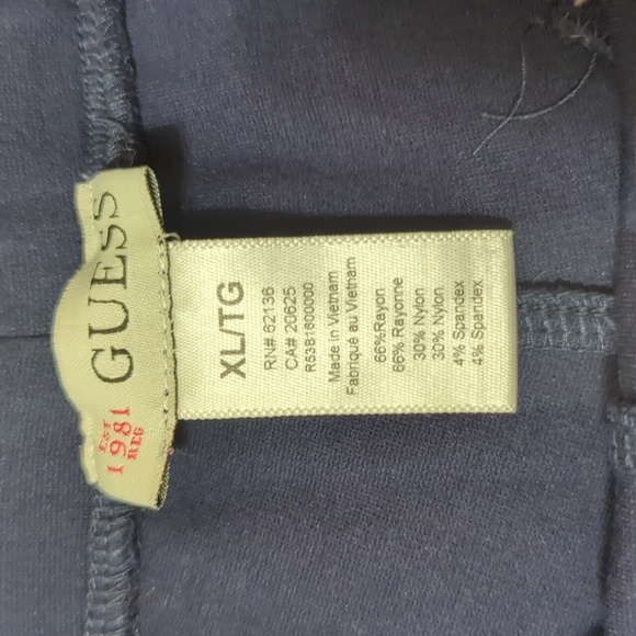 Guess Double Zipper Ponte Pants, Color Navy Size XL - Picture 7 of 12